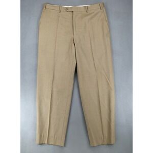 Canali Dietro Mens 100% Wool Dress Pants Beige Size 36x28 (EUR 52) Flat Front
